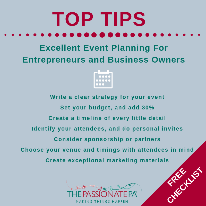 Event Planning for Entrepreneurs - The Passionate PA